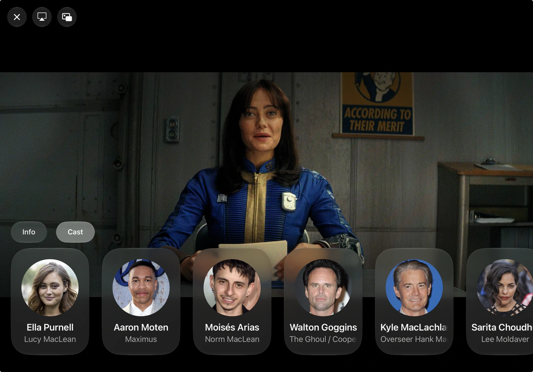 Cast list during playback on iPad
