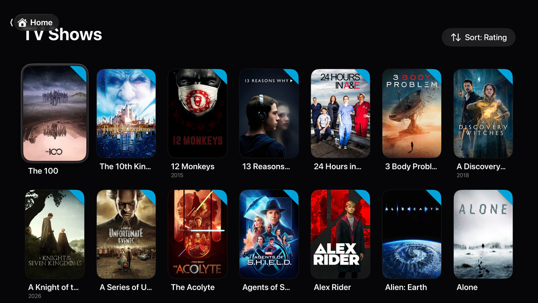 Movie library on Apple TV